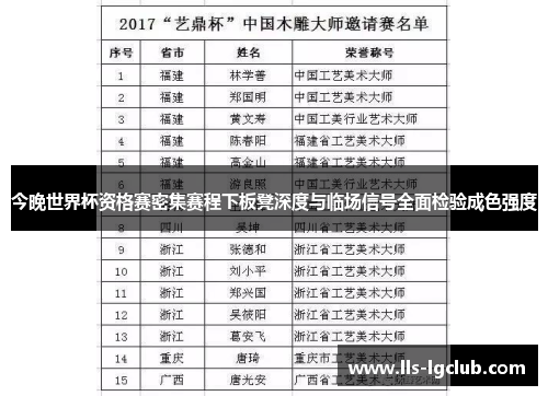 今晚世界杯资格赛密集赛程下板凳深度与临场信号全面检验成色强度 今晚世界杯资格赛密集赛程下板凳深度与临场信号全面检验成色强度